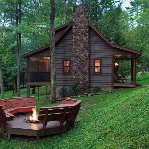 Cabañas estilo rústico de piedra y madera