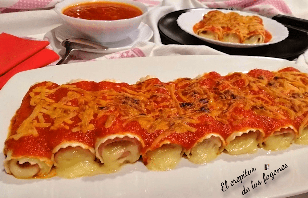 canelones de jamón y queso