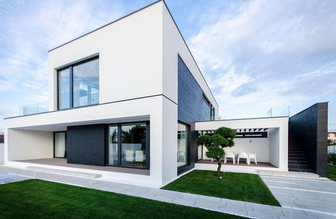 Diseños de fachadas en negro con blanco