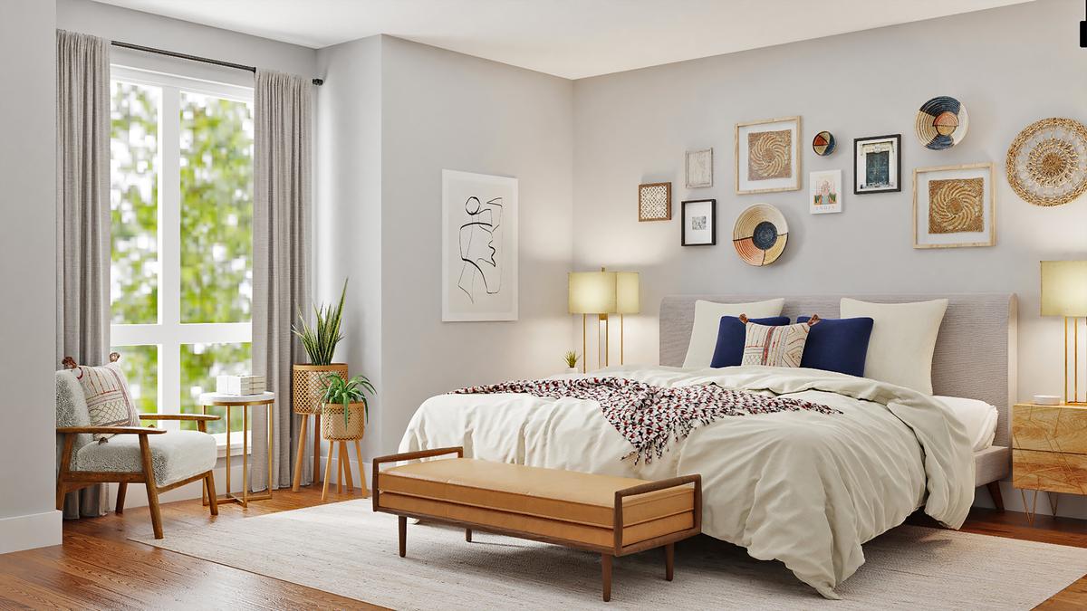 Dormitorio con plantas