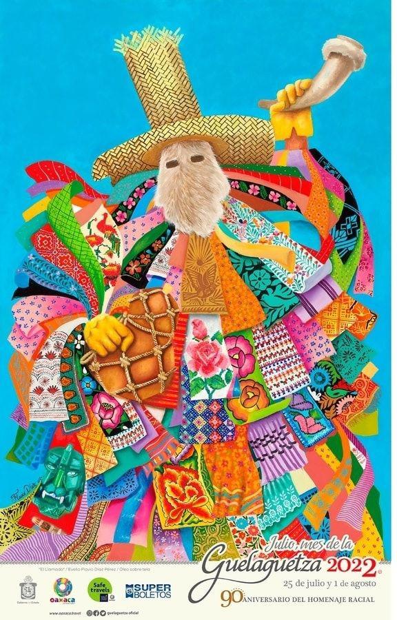 Cartel promocional de la Guelaguetza 2022