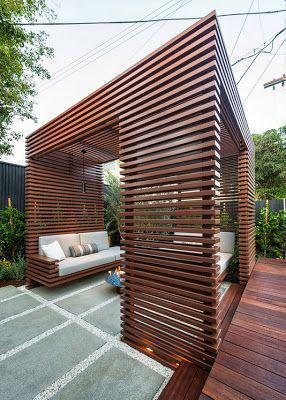 Terrazas con pérgola de madera