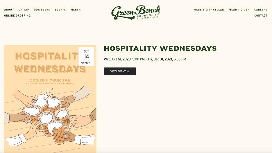 Green Bench Brewing en San Petersburgo, Florida.