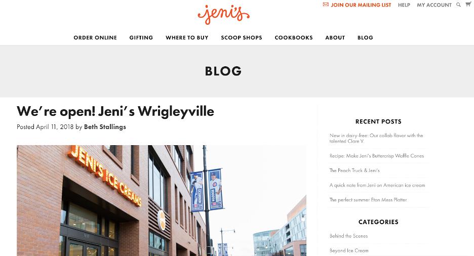 Anuncio de la nueva ubicación de Jeni