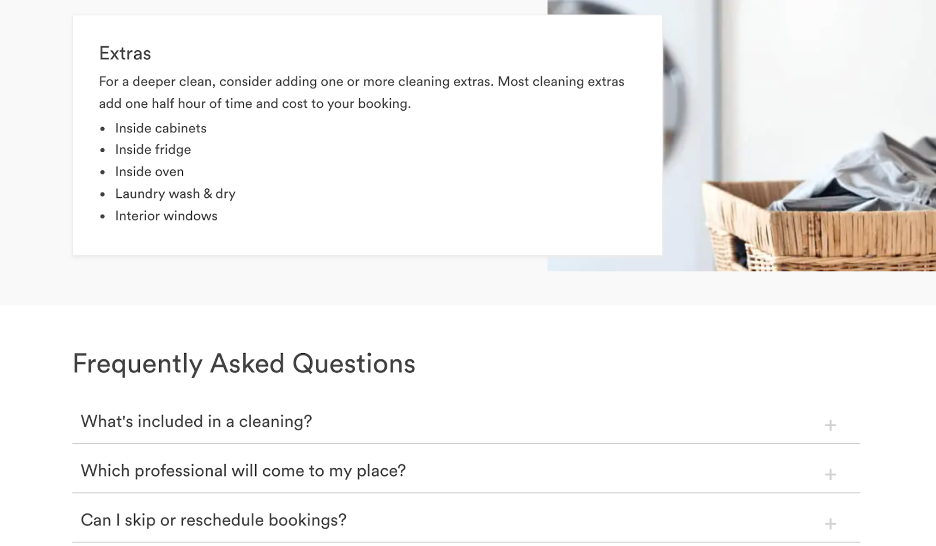 Página de preguntas frecuentes de Handy