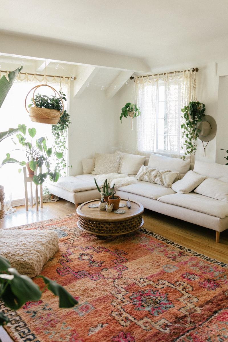 Salón estilo boho
