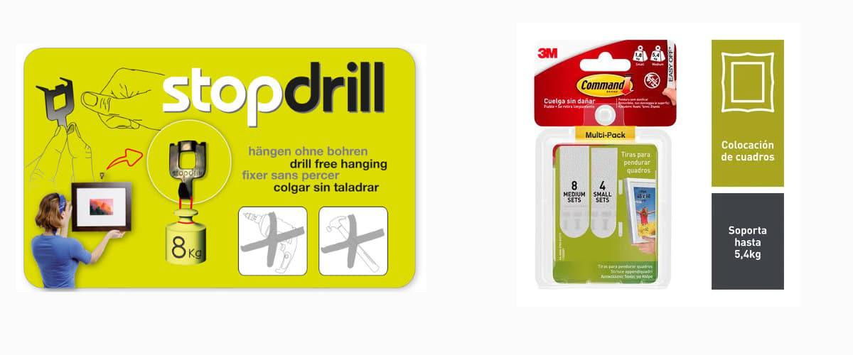 Sistemas adhesivos para colgar cuadros en la pared de pladur