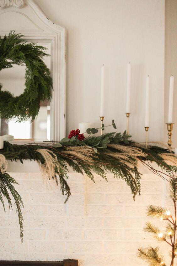 Pampas grass decor christmas