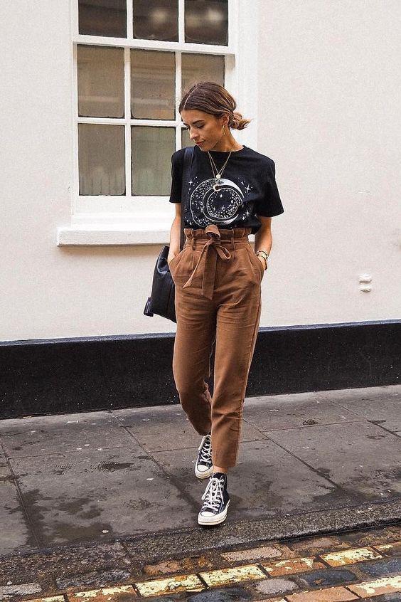 Looks casuales y básicos color café
