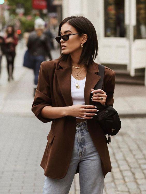 Outfits con blazer café