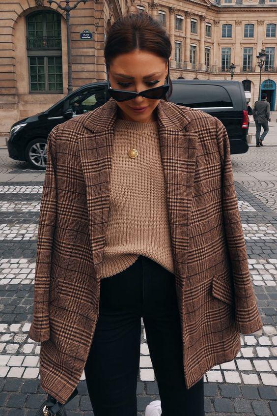 Outfits con blazer café
