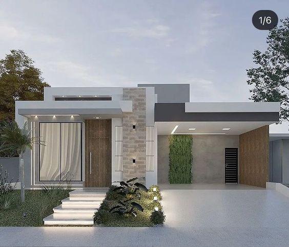 Fachadas de casas modernas de un piso