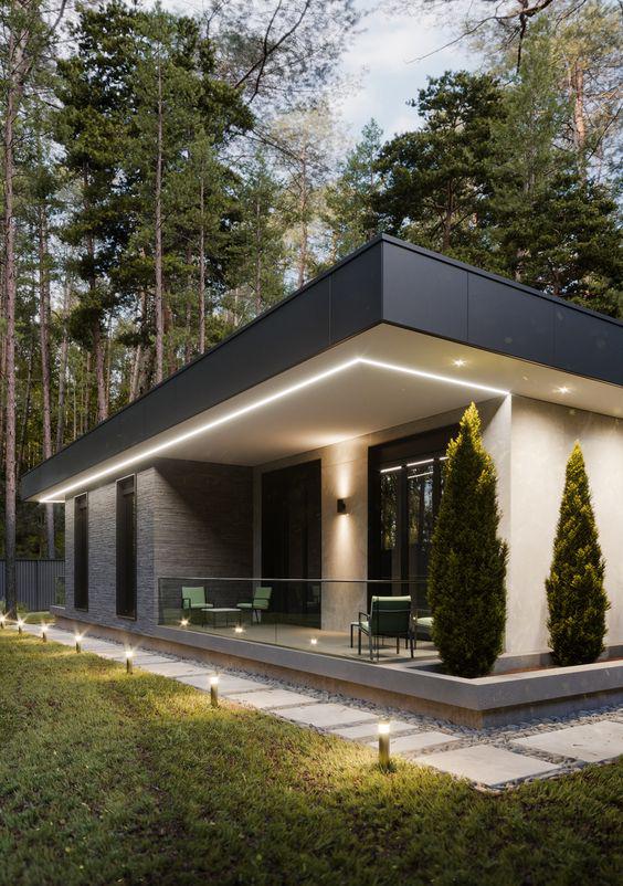 Interiores de casas modernas de un piso