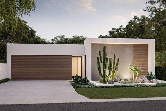 Casas modernas de un piso con cochera