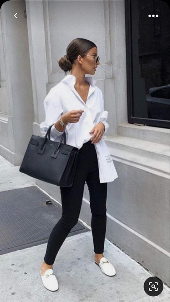 Camisas blancas con pantalones negros