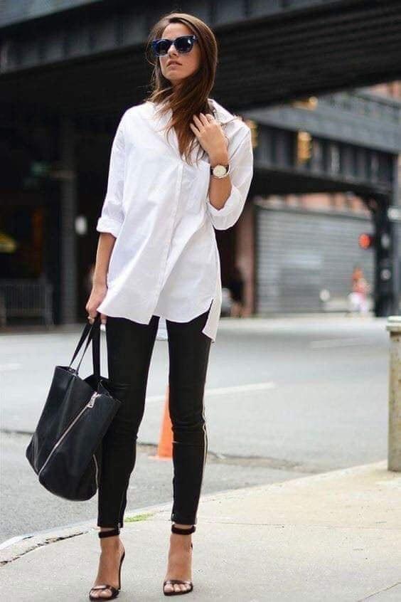Camisas blancas con pantalones negros