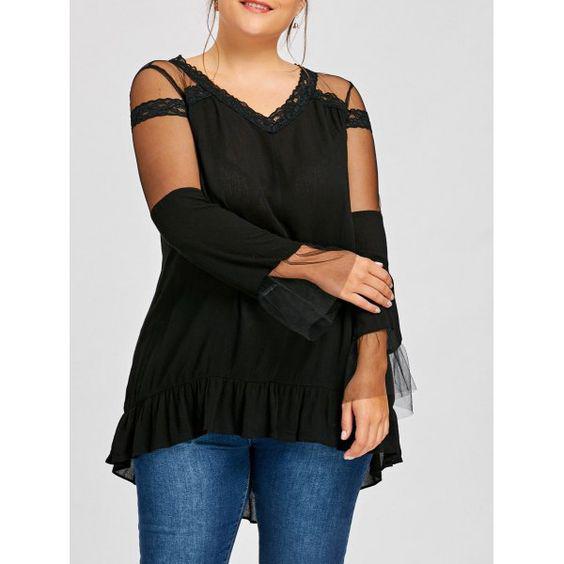 Blusas en color negro para gorditas