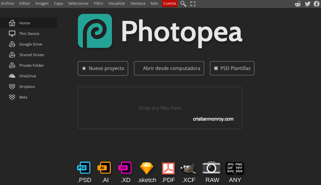 Aprende a cargar fuentes en Photopea