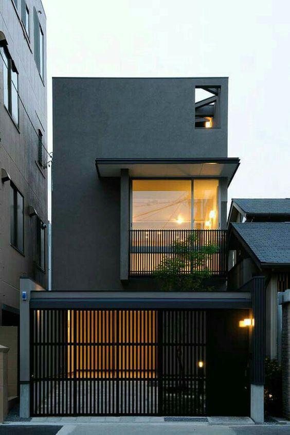 Fachadas modernas de casas angostas