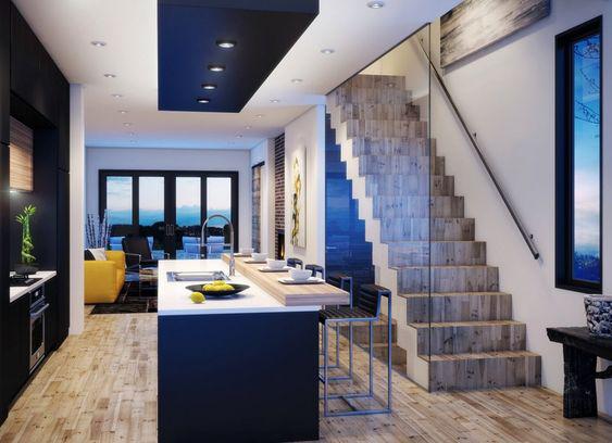 Interiores de casas angostas