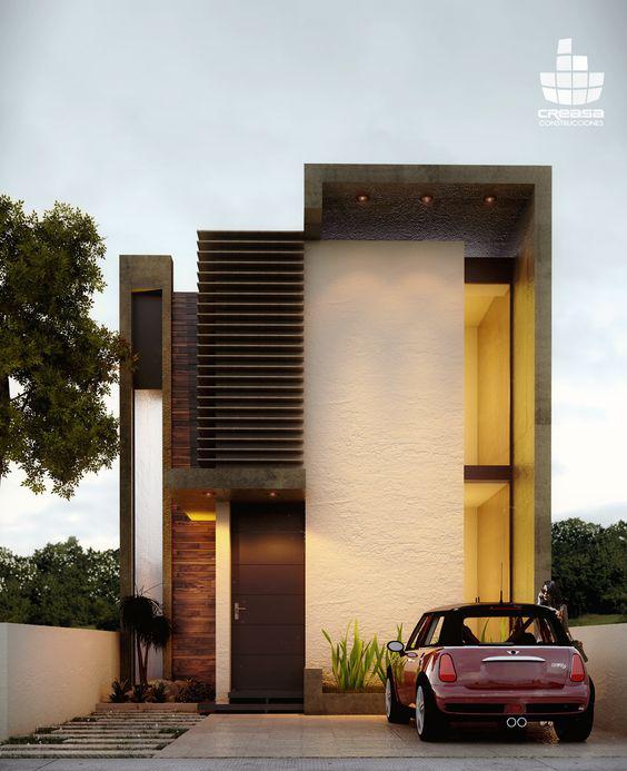 Fachadas modernas de casas angostas