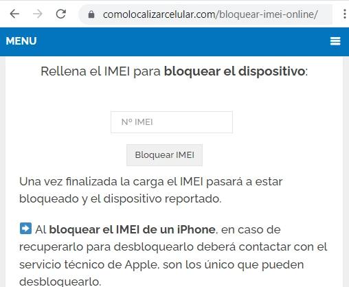 bloquear imei online