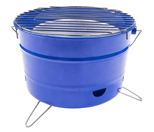 Barbacoa portátil con forma de cubo/barril