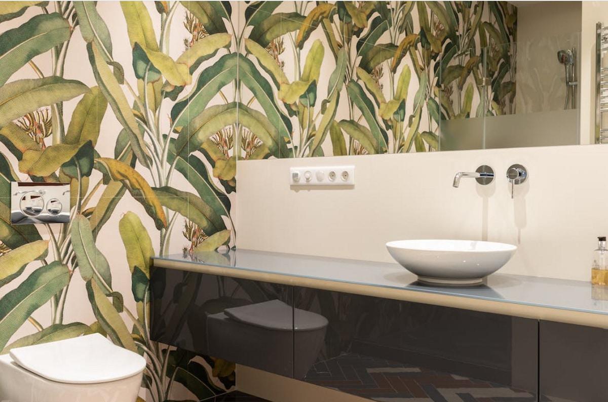 Azulejos estampados para el baño