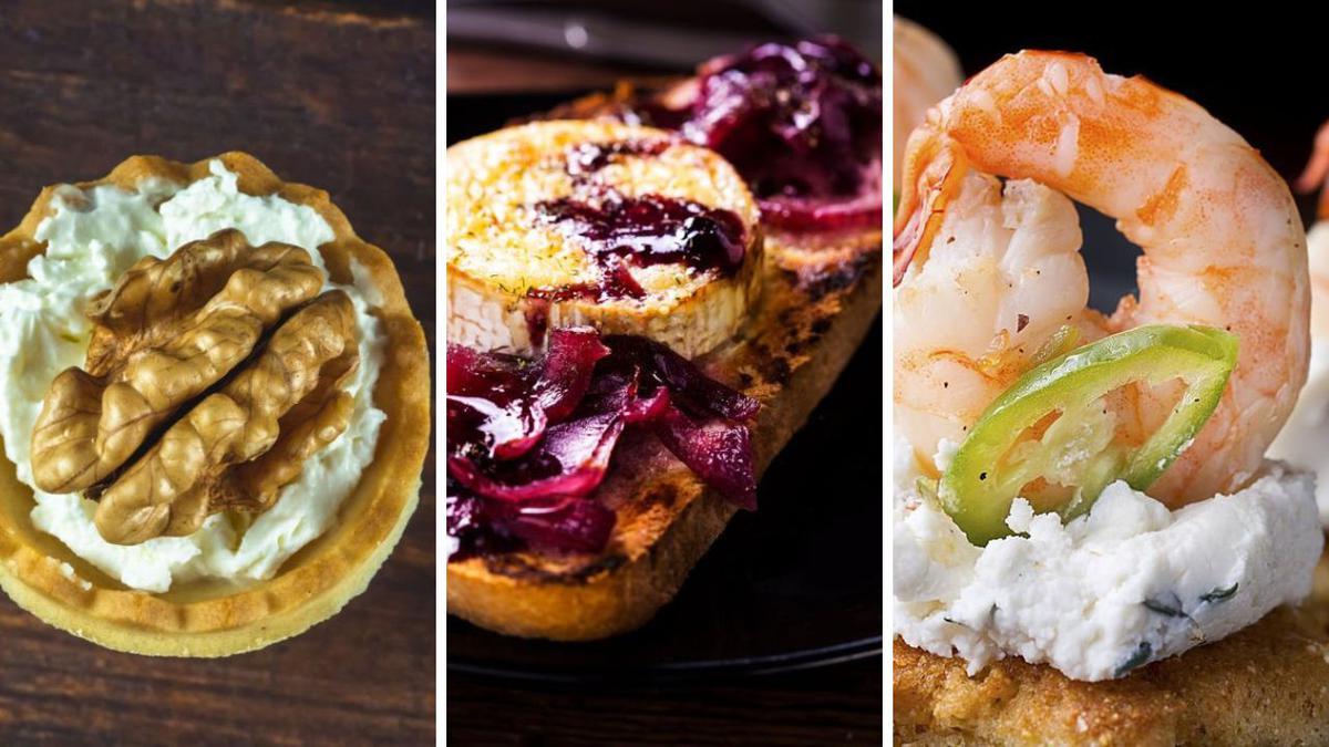 canapes con queso de cabra