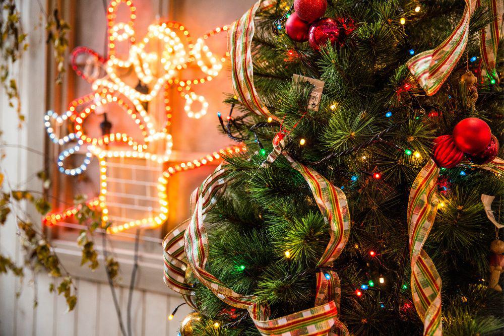 Entrada de casa de Navidad.