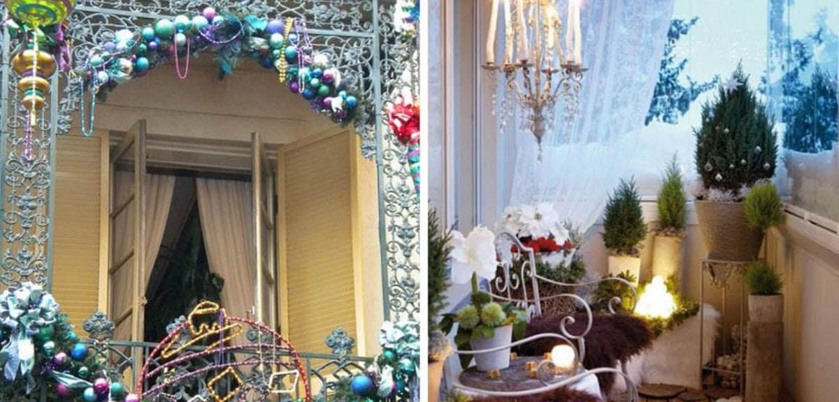 ideas para balcones en Navidad