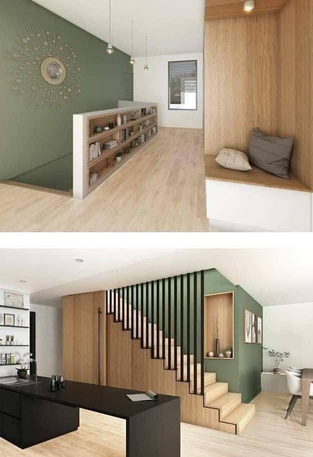 Paredes de color verde claro