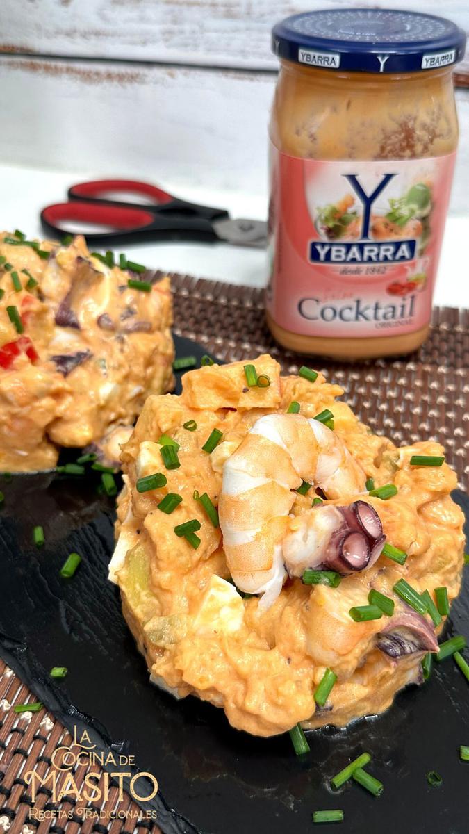 Receta de ensaladilla de pulpo y langostinos