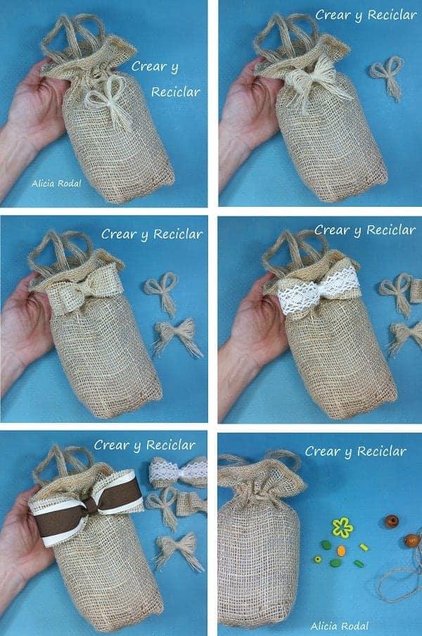 En este tutorial te voy a mostrar una manualidad con varias funciones, hecha con la tela de un saco de patatas