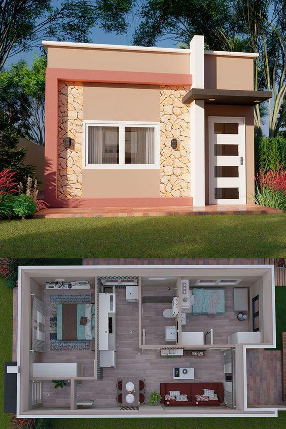 Casas simples de dos dormitorios