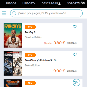 página para comprar juegos de PC online en store.ubi.com