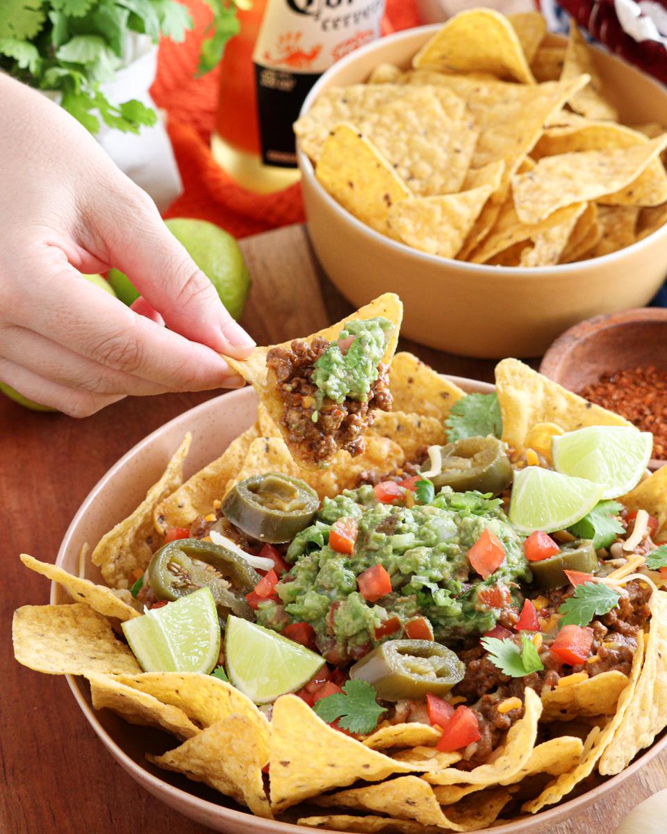nachos carne queso receta