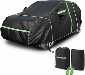 NEVERLAND -Funda Coche, PEVA+Algodón Vellón Fundas Coche Exterior Universal SUV Cubierta Impermeable, con Cremallera y Banda Reflectante para Frio