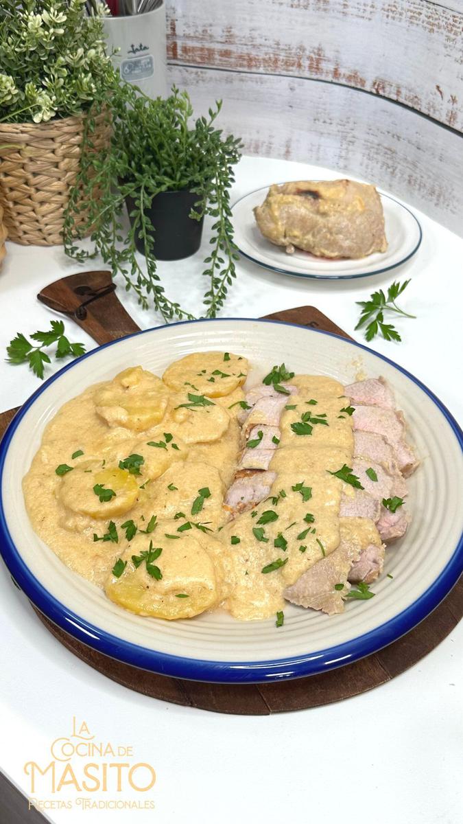 Lomo de cerdo con patatas mayordomo