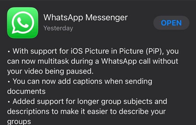 WhatsApp Picture-in-Picture