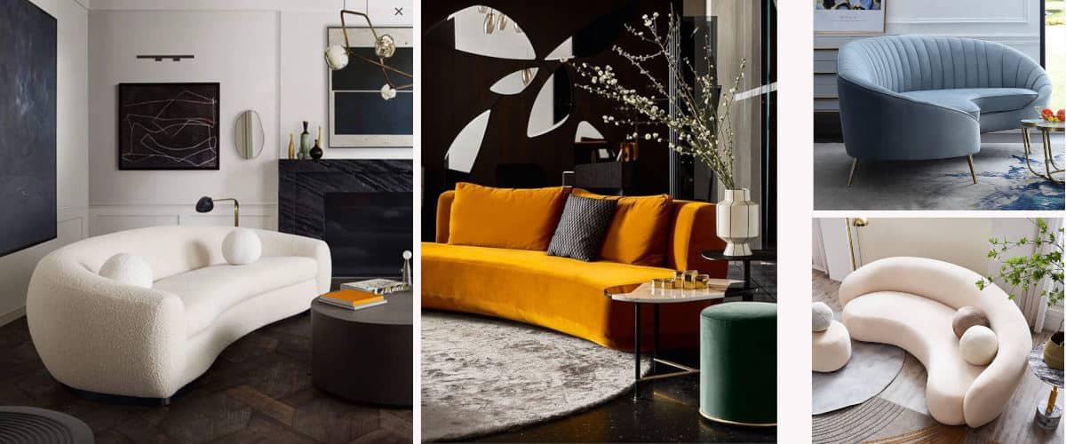 Algunos de los colores mas populares en sofás curvos