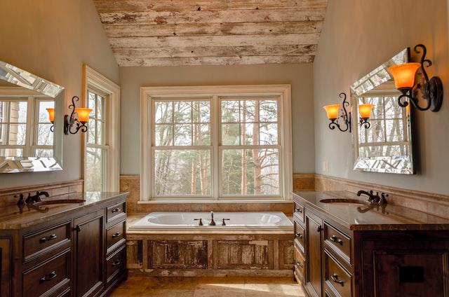 Baño rústico
