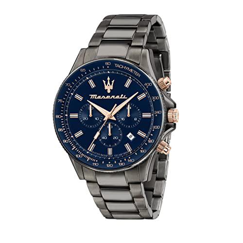 Maserati Reloj para Hombre, Colección Sfida, en Acero Inoxidable, PVD Gris, con Correa de...