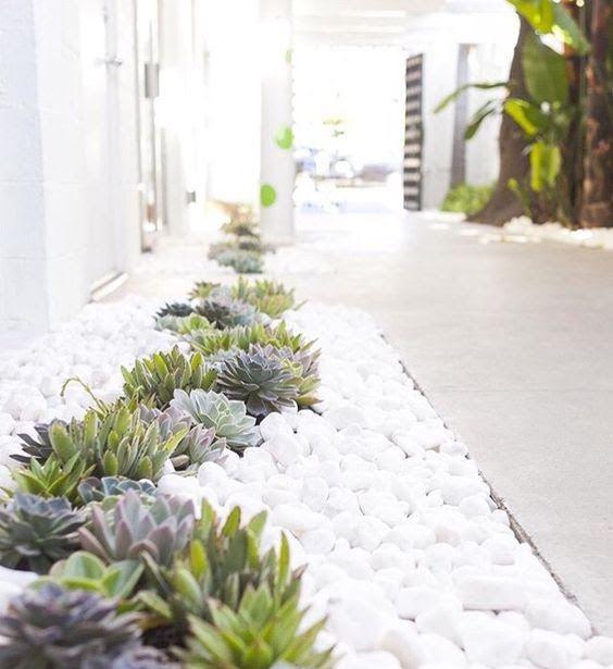 Hermosos jardines con ideas de rocas blancas