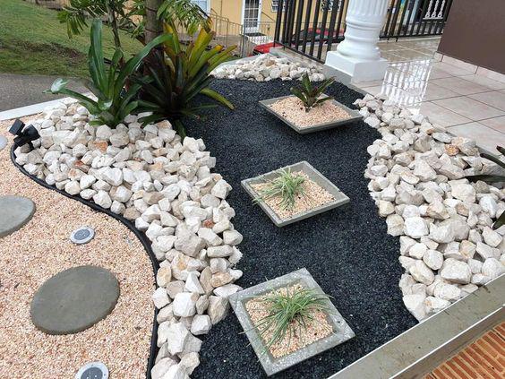 Ideas de jardines con piedras blancas y plantas
