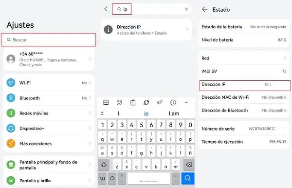 sacar ip telefono movil