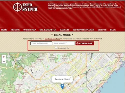 info sniper averiguar direccion ip