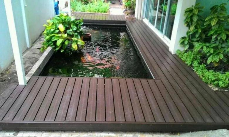 Zona de descanso con estanques