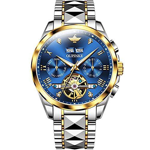 OUPINKE - Reloj automático de marca suiza para hombre, con cuerda automática,...