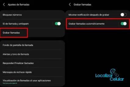 grabacion llamadas entrantes en samsung